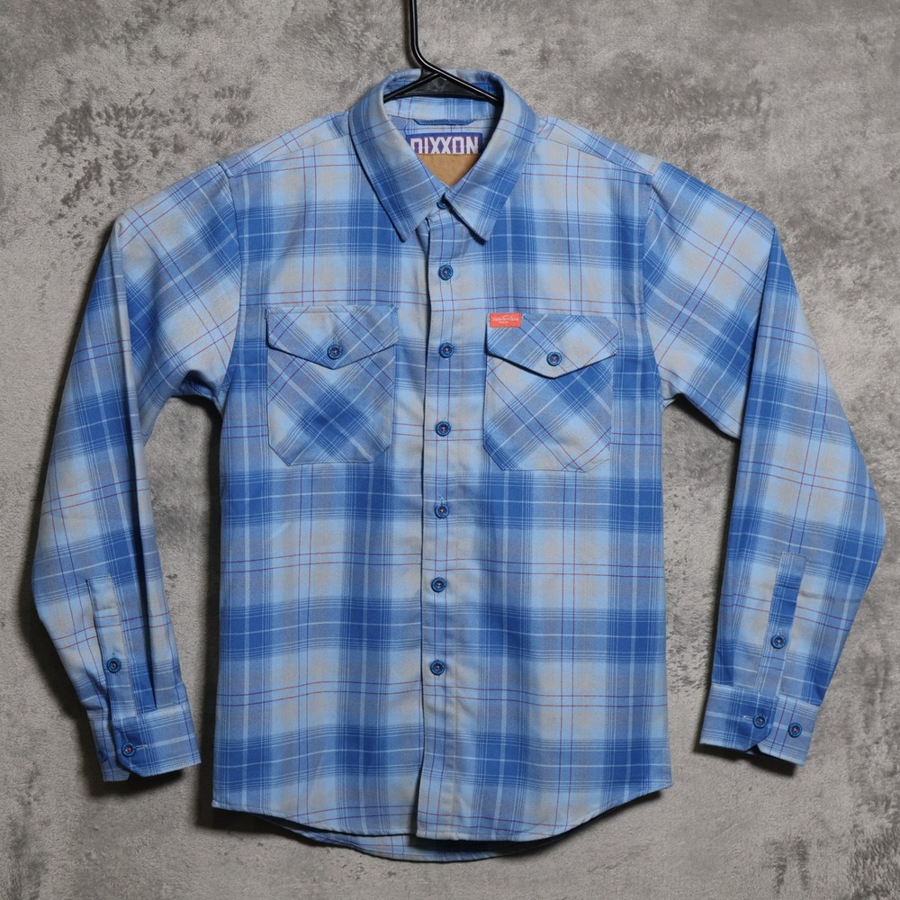 Dixxon Flannel Company Shirt Mens XS Blue Plaid Make-A-Wish Arizona D-Tech